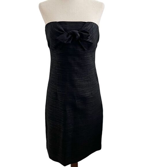Trina Turk Black Strapless Dress w/ Front Bow Size 2 - Picture 2 of 8